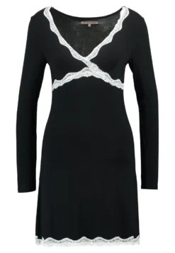 Anna Field Heidi Long Sleeves Viscose Nightdress - Chemise De Nuit / Nuisette - Black -Femmes Vêtements Boutique 32fa00dfae104f94a6dcda686bd2fdf8